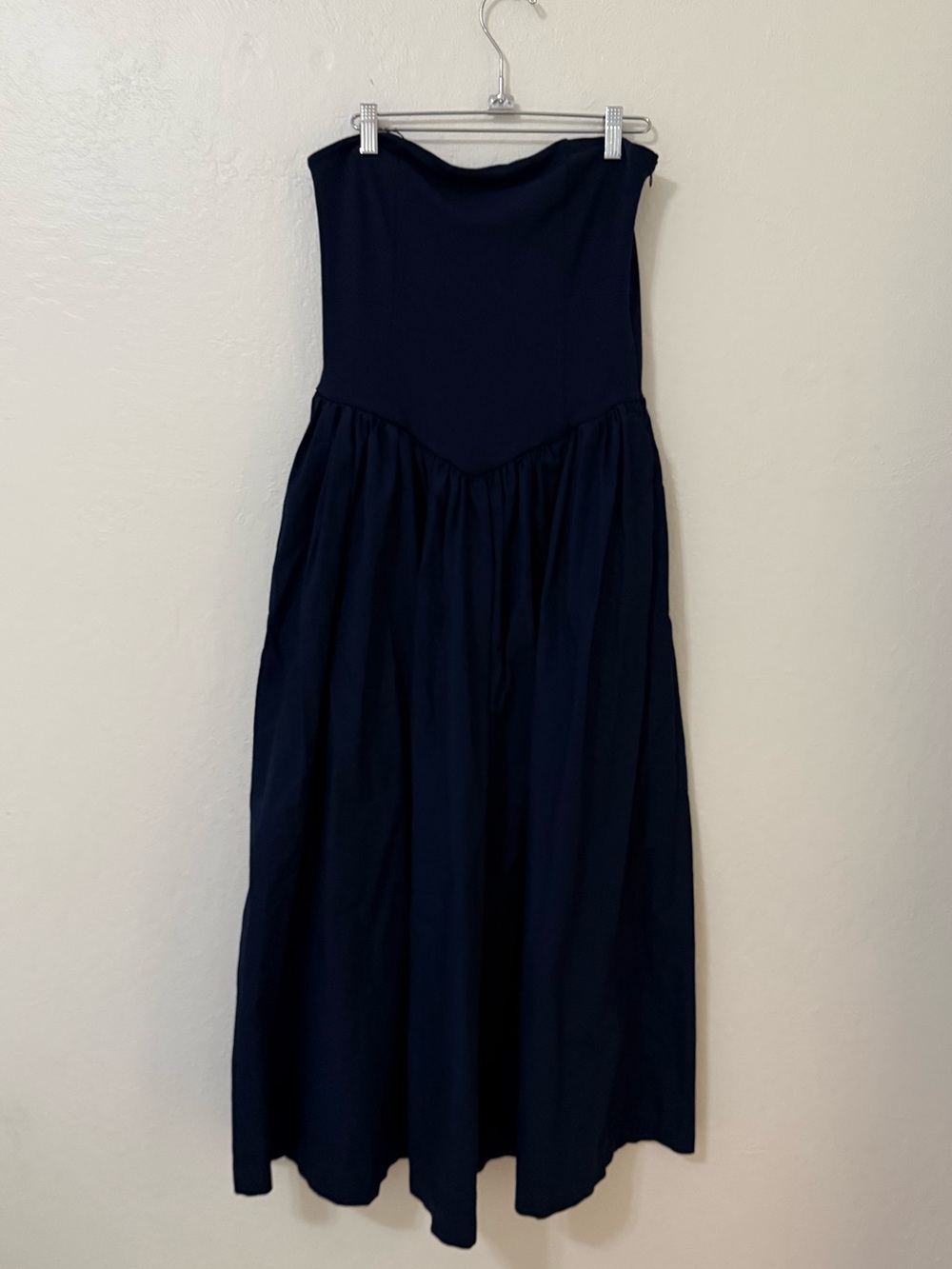 Camila Coelho Strapless Navy Midi Dress